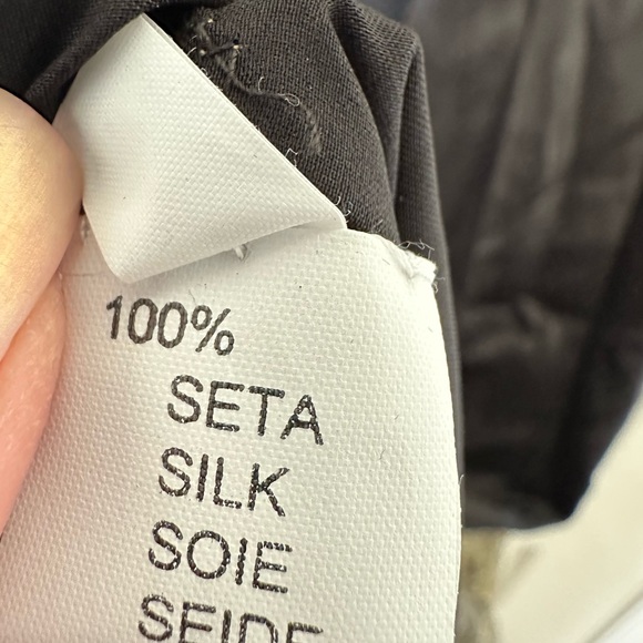 Rosamosario 100% Silk Black Silk Gold Chantilly Lace Kaftan with Train Clemira - Picture 11 of 17